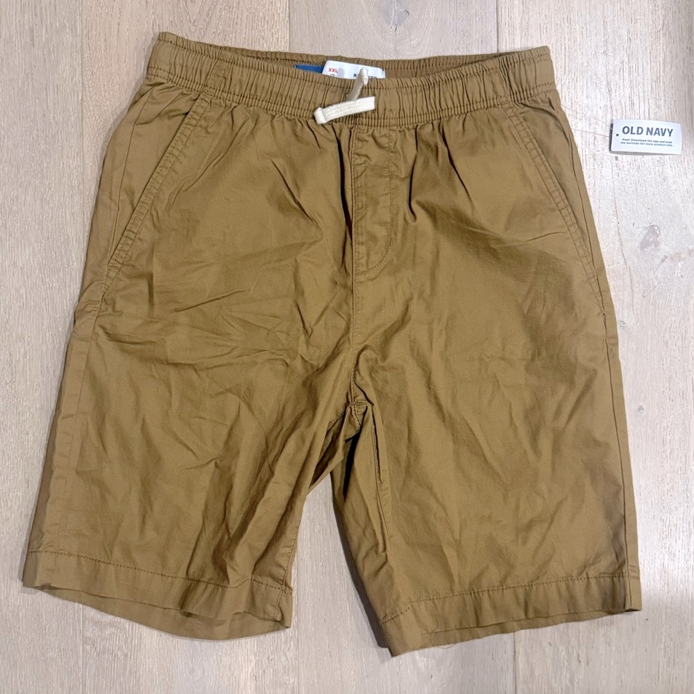 NWT Old Navy Boys Dark Khaki Flat Front Shorts, Uniform